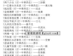 中药灯谜大全及答案